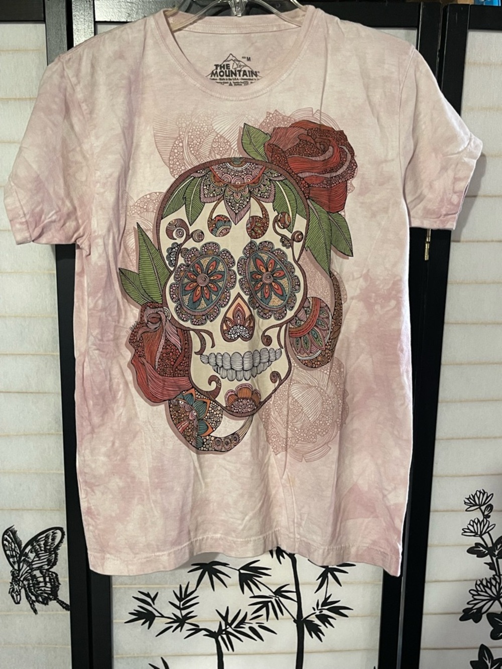 The Mountain Pink Tie-Dye Sugar Skull Tee